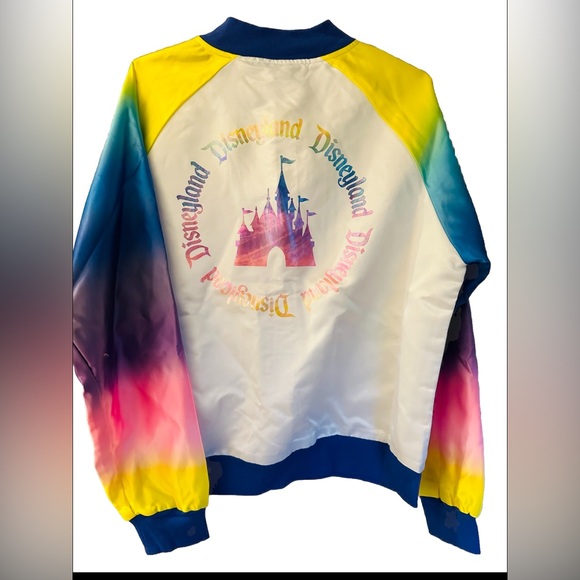 New DISNEYLAND Disney Parks Women L Rainbow Colors Magic Castle Zip Jacket - Picture 2 of 5